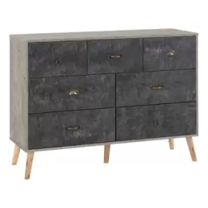 Image of Seconique Nordic Merchant Chest - Grey/Charcoal Concrete Effect