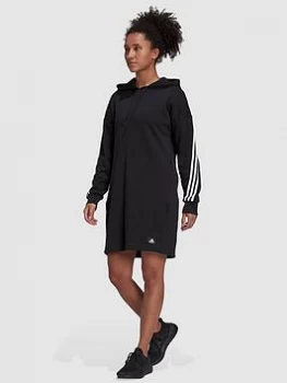 Image of adidas Future Icons 3 Stripes Long Hoodie - Black, Size S, Women