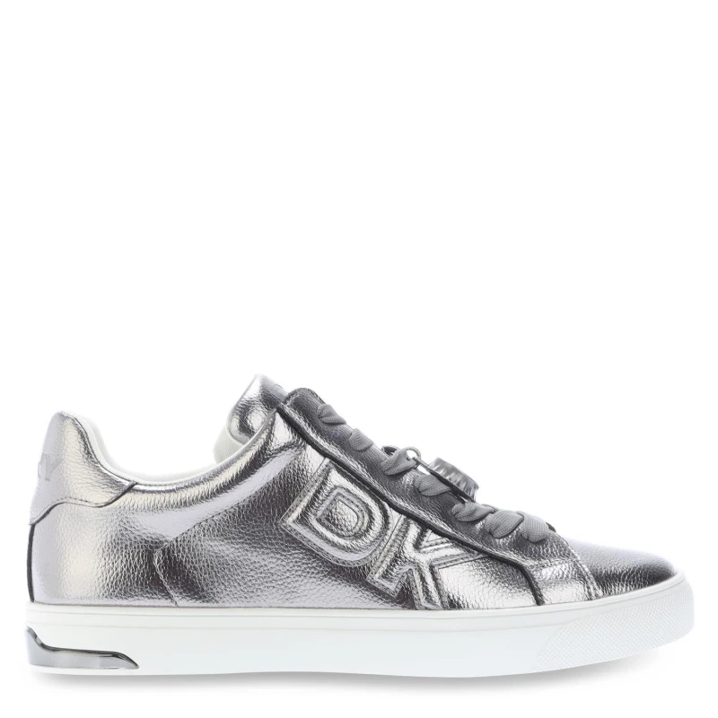 Image of DKNY Aisling Lace Up Trainers Silver female UK 4