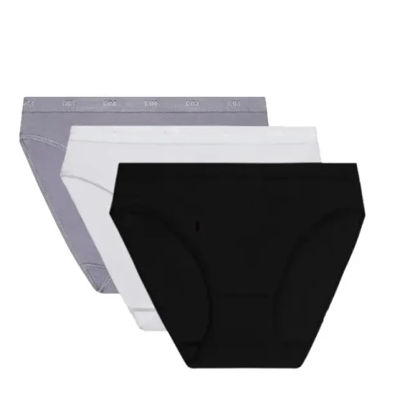 Image of Dim Pack of 3 Ecodim Pockets Knickers Black + White + Grey Women 8/10;12/14;16/18;20/22