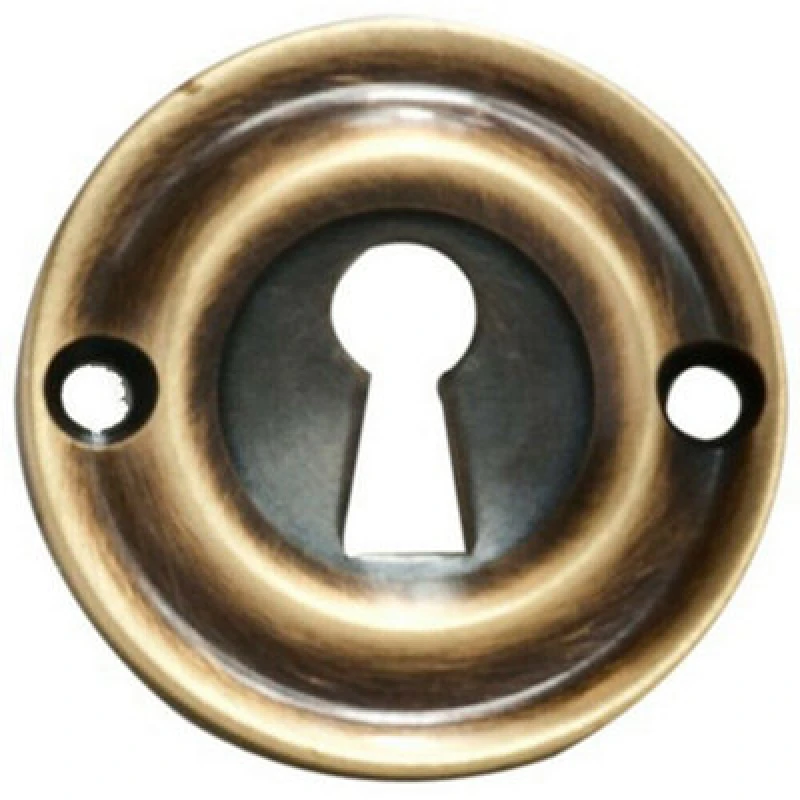 Image of Loops 42mm Standard Keyhole Profile Escutcheon Rounded Ridge Polished Brass Metallics unisex