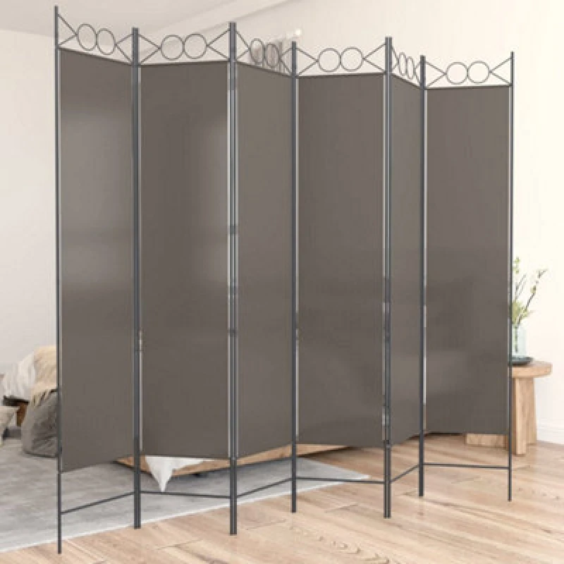 Image of Vidaxl 6-panel Room Divider Anthracite 240X200 Cm Fabric 350160
