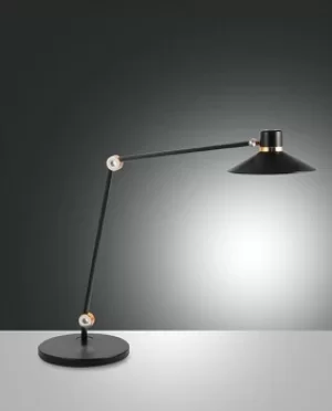 Image of Panarea LED Desk Task Lamp Black Glass