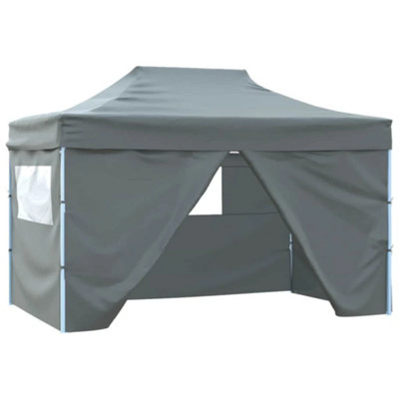 Image of Vidaxl Foldable Tent Pop-Up With 4 Side Walls 3X4.5 M Anthracite