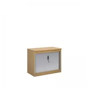 Image of Systems horizontal tambour door cupboard 800mm high - oak
