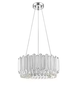 Image of Grenada 5 Light Chrome Crystal Pendant Ceiling Light