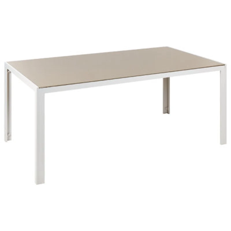 Image of Beliani Garden Dining Table Catania 160 Cm 91cm Glass Beige