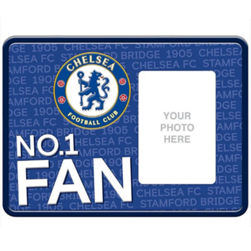 Image of Chelsea FC Chelsea FC No 1 Fan Photo Frame Sign in Blue Blue One Size Unisex 5063703597500