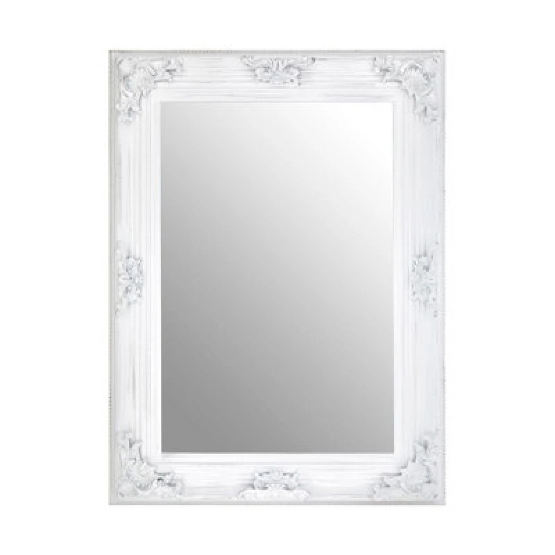Image of Orsina Antique White Wall Mirror With Wood Frame,mirror With Hooks For Landscape Or Portrait Display,slim Mirror