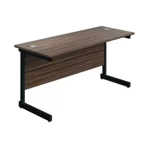 Image of Jemini Rectangular Single Upright Cantilever Desk 1400x600x730mm Dark