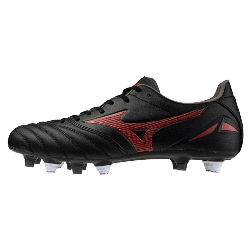 Image of Mizuno Morelia Neo Pro Adults Rugby Boots Black/Red/Black male 10 (45)