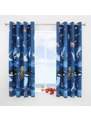 Image of Catherine Lansfield Ocean Life Curtains, Multi