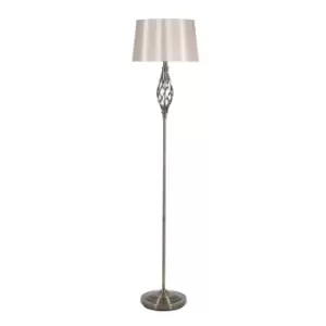 Image of Abria Antique Brass Unique Twist Traditional Floor Lamp Antique Brass/Champagne