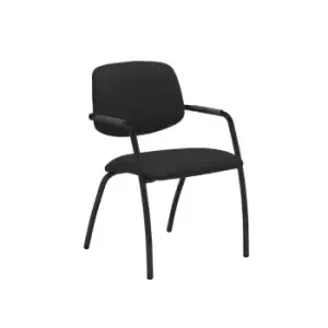 Image of Dams MTO Tuba Black 4 Leg Frame Conference Chair with Half Upholstered Back - Cu