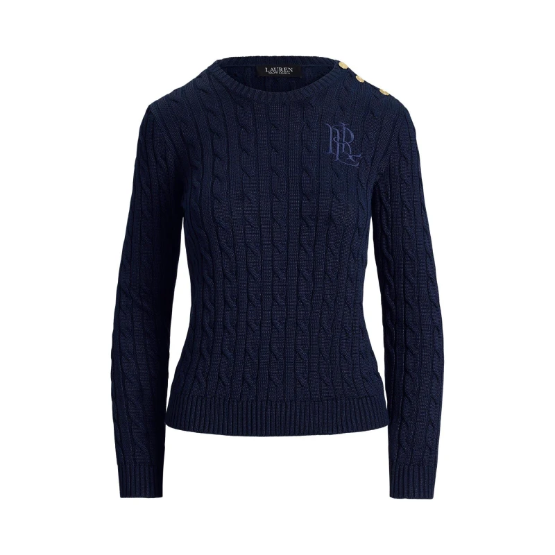 Image of Montiva Cotton Jumper in Cable Knit with Crew Neck