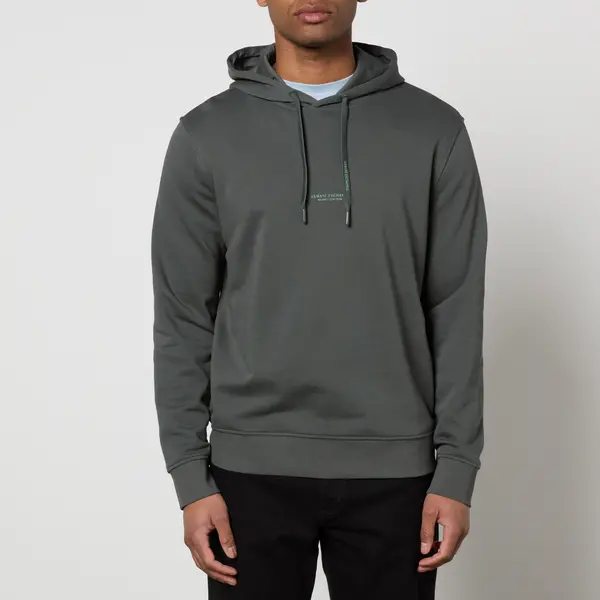 Image of Armani Exchange Mens French Terry Hoodie - Grey - L Grey Hoodies and Sweatshirts male 8NZM94-ZJKRZ-7802 L