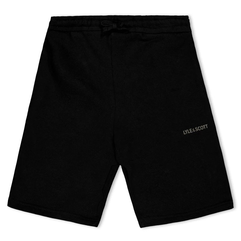 Image of Lyle and Scott Kids Print Fleece Jogger Shorts Jet Black Z865 male 8-9Y