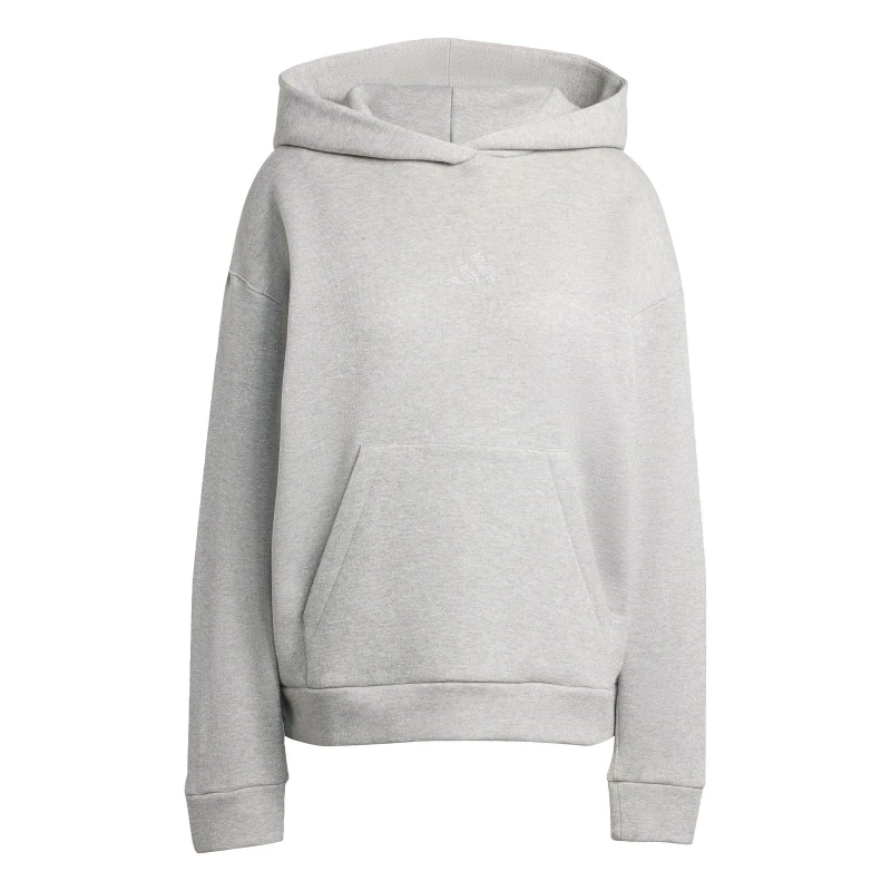 Image of adidas Womens Glitter Over-the-Head Hoodie Silver female L (16-18)