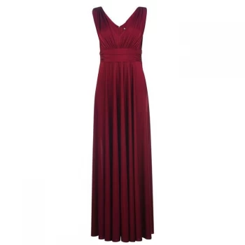 Image of Biba BIBA Deep V Maxi Dress - Berry