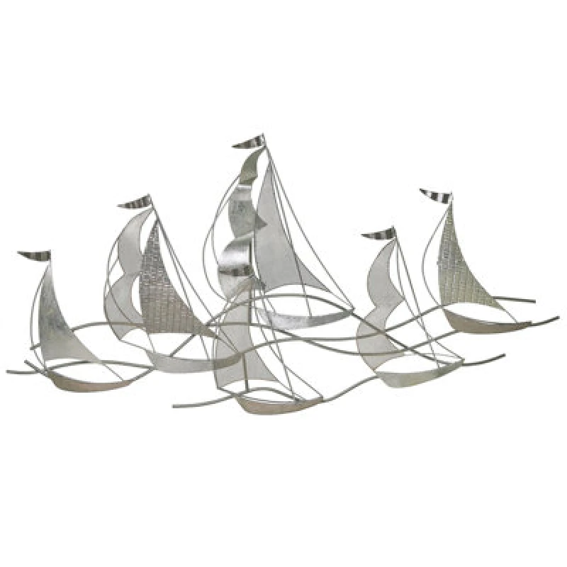 Image of Beliani Wall Decor Ship Americium Metal 67cm Silver