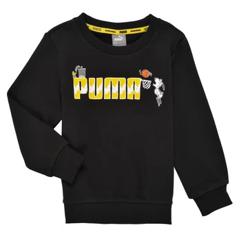 Image of Puma SNOOPY PEANUTS CREW boys's Childrens sweatshirt in Black - Sizes 1 / 2 years,2 / 3 years,3 / 4 years,4 / 5 years