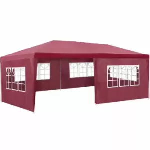 Image of Tectake Gazebo 6X3M With 5 Side Panels Red