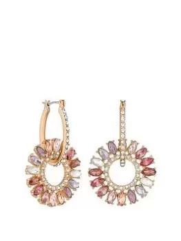 Image of Mood Rose Gold Mixed Pastel Starburst Huggie Hoop Earrings