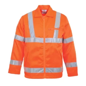 Image of Portwest Class 3 Hi Vis RIS Polycotton Jacket Orange S