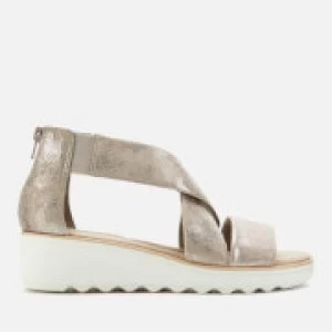 Image of Clarks Womens Jillian Rise Wedged Sandals - Pewter - UK 6