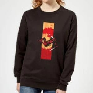 Image of Marvel Deadpool Blood Strip Womens Sweatshirt - Black