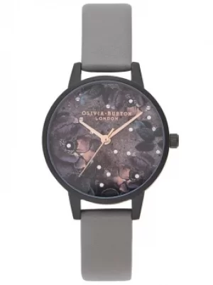 Image of Olivia Burton Celestial Matte Black and London Grey Strap Watch...