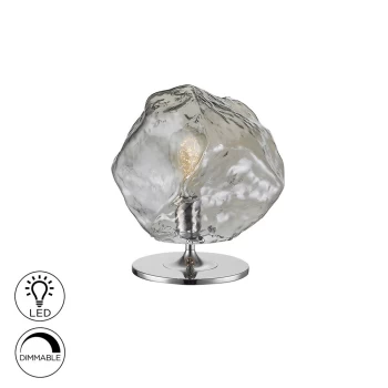 Image of Petra Table Lamp , Chrome, Smoke, 1x E27
