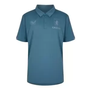 Image of Castore Aston Villa Mens Staff Travel Polo - Blue