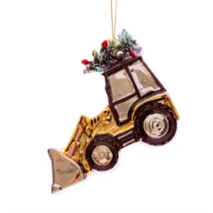 Image of Golded Tractor with Tree Shaped Bauble