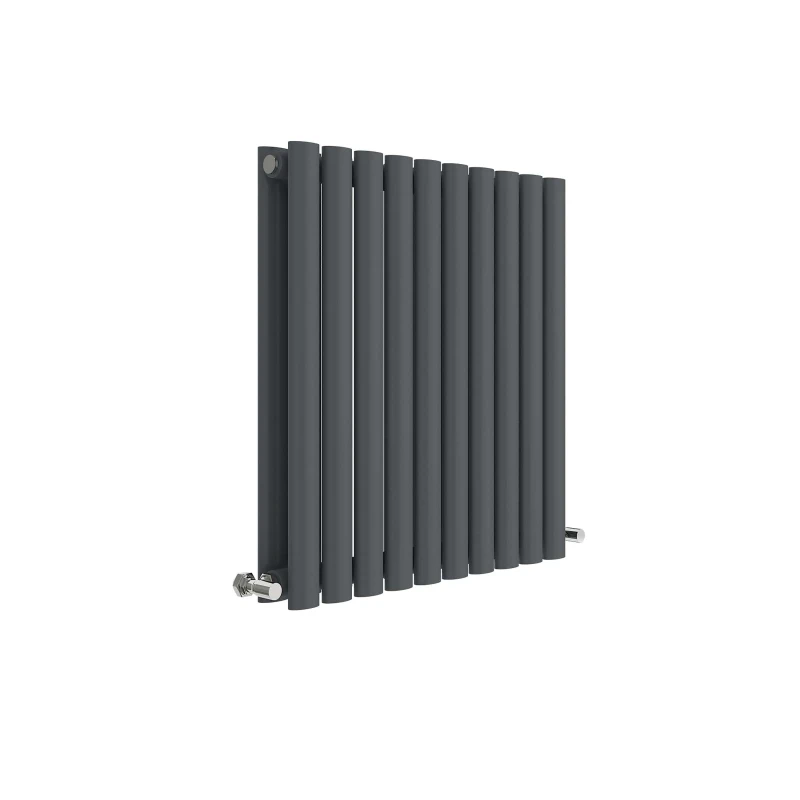 Image of Balterley Embrace Horizontal Double Panel Radiator, 600mm x 586mm - Anthracite in Grey Grey Unisex