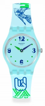 Image of Swatch #GREENTOUCHE Blue Silicone Strap Blue Dial LN157 Watch