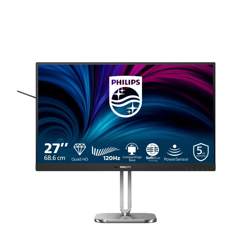 Image of Philips 4000 series 27B2N4500/00 computer monitor 68.6cm (27") 2560 x 1440 pixels Quad HD LCD Grey 27B2N4500/00