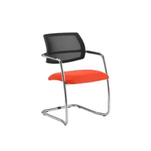 Image of Dams MTO Tuba Chrome Cantilever Frame Conference Chair with Half Mesh Back - Lom