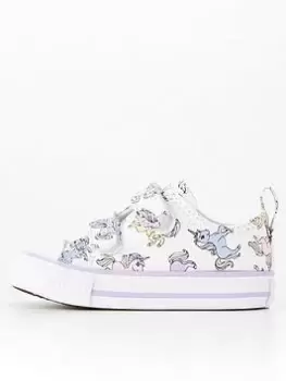 Image of Converse Infant Chuck Taylor All Star Easy-On Unicorns - White/Print, White/Purple, Size 9