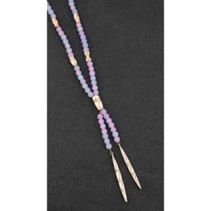 Image of Beadz Rose Gold Plated Modern Half Bead Necklace Pink