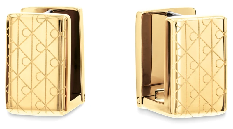 Image of Calvin Klein 35000890 Womens Ck Iconic Gold Earrings Jewellery