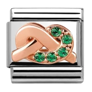 Image of Nomination CLASSIC Rose Gold Symbols Green Knot Charm 430302/08