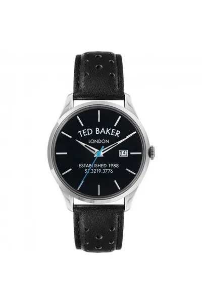 Image of Ted Baker Leytonn Brogue Stainless Steel Fashion Analogue Watch - Bkplts201 Black