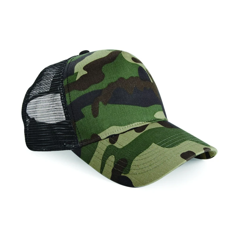 Image of Beechfield Beechfield Men Retro Camouflage Snapback Trucker Cap Multi One Size Male 5054171198689