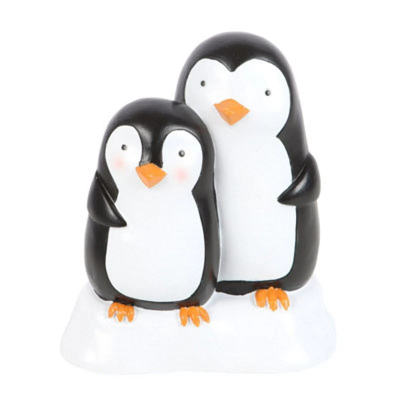 Image of Something Different Something Different Snuggle Season Resin Penguin Ornament in Black One Size Unisex 5063574125666