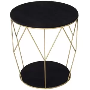 Image of Homcom Side Table With Storage Black And Gold