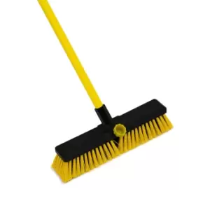 Image of Charles Bentley 14" Garden Bulldozer Yard Broom - Yellow