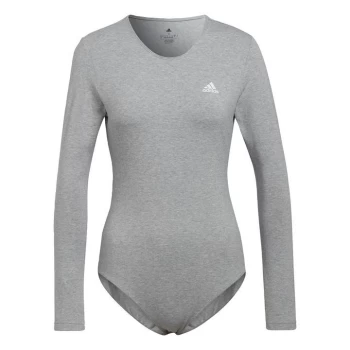 Image of adidas Essentials Studio Bodysuit Womens - Medium Grey Heather / White