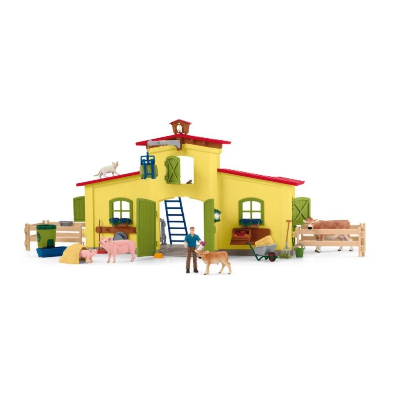 Image of Schleich Farm World Large Farm with Animals and Accessories Childrens Toys One Size Multi 40744799000