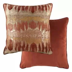Image of Inca Jacquard Cushion Terracotta, Terracotta / 56 x 56cm / Polyester Filled
